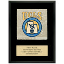 7" x 9" Custom Full Color Black Plaque With Tumbled Stone Tile & Engraved Plate