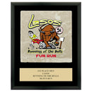 8" x 10" Custom Full Color Black Plaque With Tumbled Stone Tile & Engraved Plate