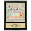 9" x 12" Custom Full Color Black Plaque With Tumbled Stone Tile & Engraved Plate