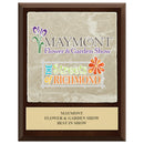 9" x 12" Custom Full Color Cherry Plaque With Tumbled Stone Tile & Engraved Plate