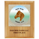 8" x 10"  Full Color Award Plaque - Red Alder With Tumbled Stone Tile