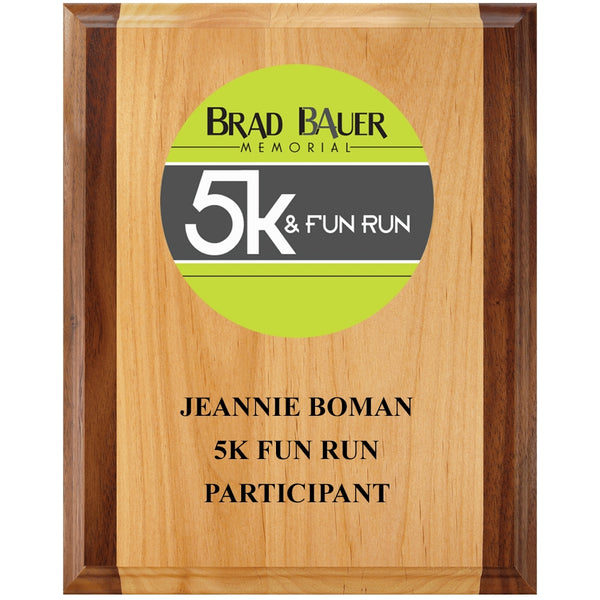 8" x 10"  Full Color Award Plaque - Red Alder & Walnut