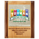 8" x 10"  Full Color Award Plaque - Red Alder & Walnut With Tumbled Stone Tile