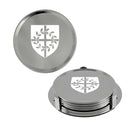 3-5/8" Custom Silver Coasters With Logo
