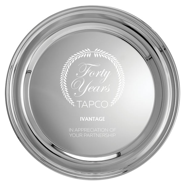 10" Silver Plate Plain Edge Tray