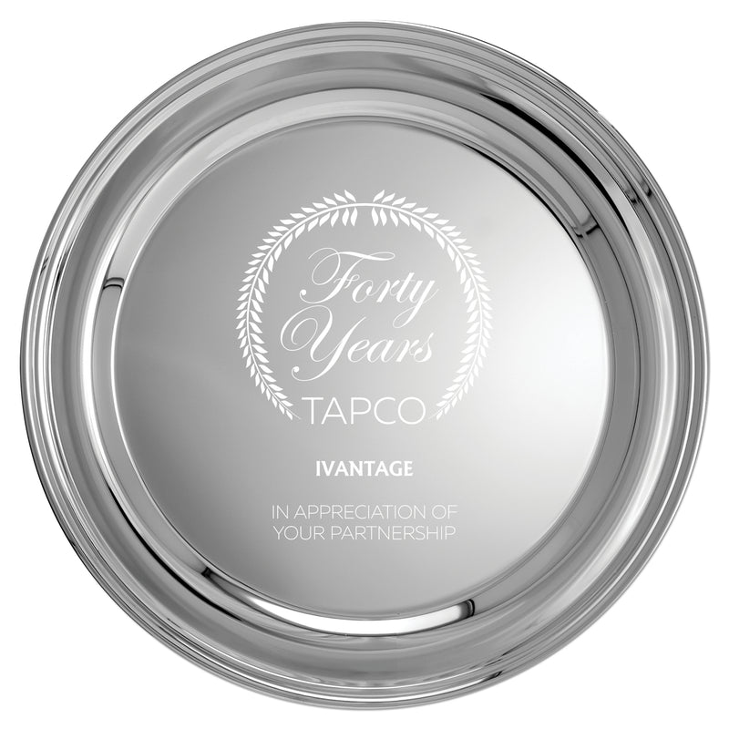 10" Silver Plate Plain Edge Tray