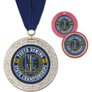 2-3/4" Custom GGM Award Medal With Grosgrain Neck Ribbon