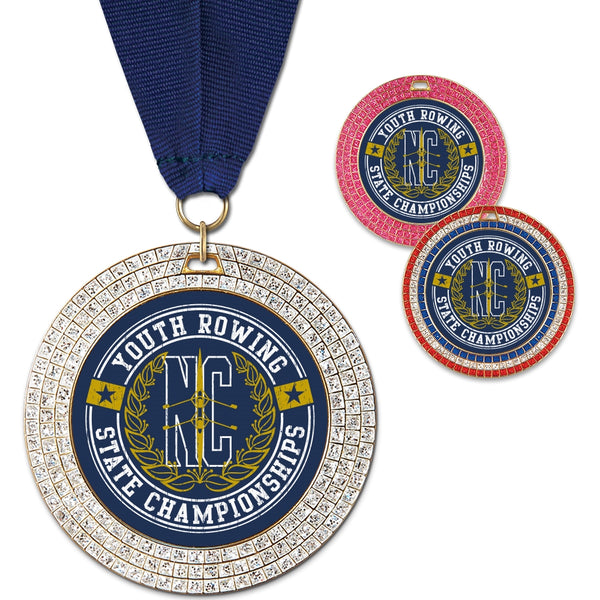 2-3/4" Custom GGM Award Medal With Grosgrain Neck Ribbon