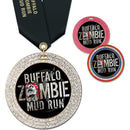 2-3/4" Custom GGM Award Medal With Satin Neck Ribbon