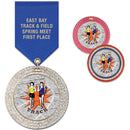 2-3/4" Custom GGM Award Medal With Satin Drape Ribbon