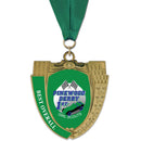 2-3/4" Custom MS14 Mega Shield Award Medal With Grosgrain Neck Ribbon