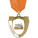 2-3/4" Custom MS14 Mega Shield Award Medals With Satin Neck Ribbon