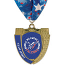 2-3/4" Custom MS14 Mega Shield Award Medal With Millennium Neck Ribbon