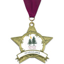 3-3/8" Custom AS14 All Star Award Medals With Grosgrain Neck Ribbon