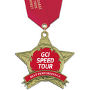 3-3/8" Custom AS14 All Star Award Medals With Satin Neck Ribbon