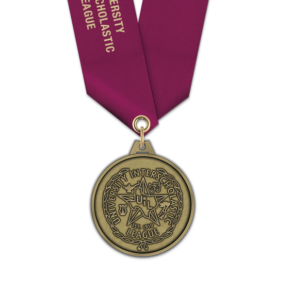 1-3/4" HL Custom Award Medal With Satin Neck Ribbon
