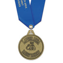 2" HG Custom Award Medal With Satin Neck Ribbon