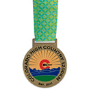 2-1/2" HS Medal With Custom Printed Looped Millennium Neck Ribbon