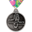 3" HH Medal With Custom Printed V-Stitched Millennium Neck Ribbon
