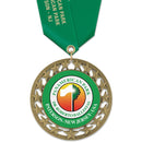 2-3/4" Custom RS14 Award Medal With Satin Neck Ribbon