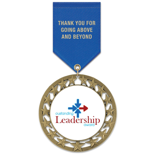 2-3/4" Custom RS14 Award Medal With Satin Drape Ribbon
