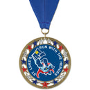 2-3/4" Custom RSG Award Medal With Grosgrain Neck Ribbon