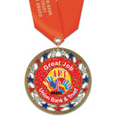 2-3/4" Custom RSG Award Medal With Satin Neck Ribbon