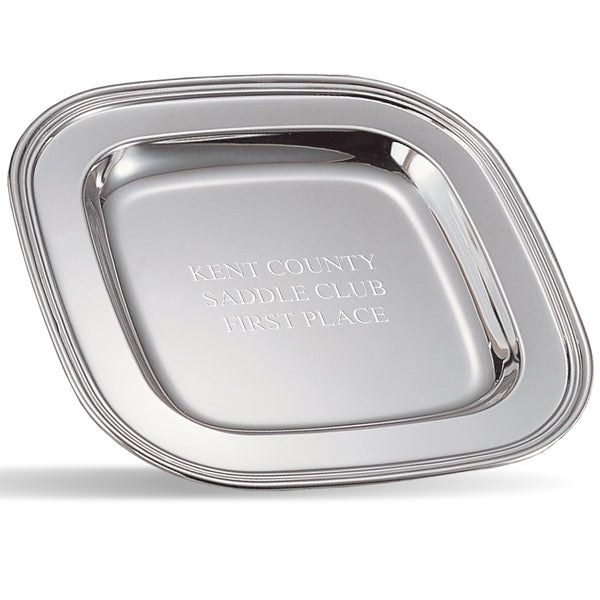 9-1/2" Silver Square Award Tray
