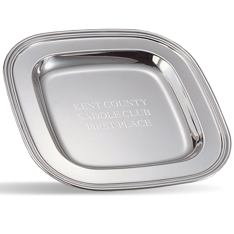 9-1/2" Silver Square Award Tray