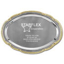 9" x 6-1/2" Scalloped Oval Award Tray With Gold Border