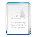 4-3/4" x 6-1/4" Custom Engraved Blue Shimmer Acrylic Award