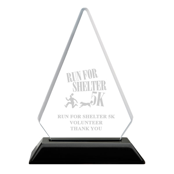 6-1/4" Custom Engraved Arrowhead Acrylic Award