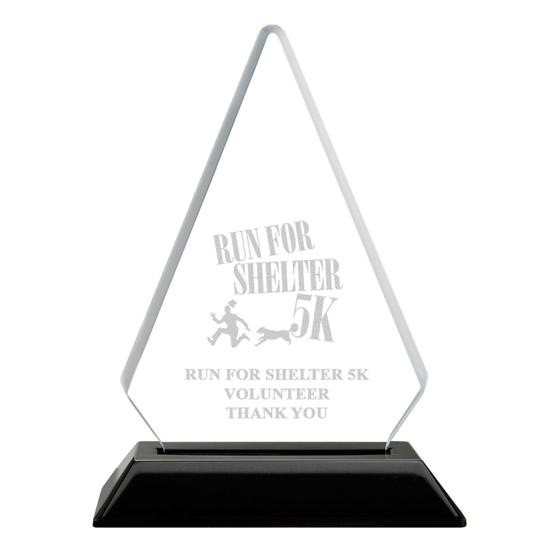 6-1/4" Custom Engraved Arrowhead Acrylic Award