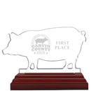 Engraved Hog Shaped Acrylic Award Trophy
