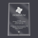 4" X 6" Engraved Custom Clear Glass Beveled Edge Desk Plaque