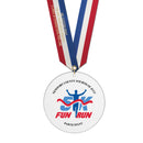 3-1/2" Standard Shape Custom Acrylic Medal With Specialty Satin Neck Ribbon