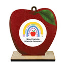 5" Apple Shape Birchwood Award Trophy With Birchwood Base