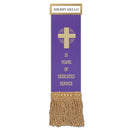 2" x 6" Custom Hemmed Top Ribbon With Fringe and Gold ID Bar