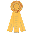 Luxury 3 Rosette Award Ribbon With 3 Streamer Printing, 4-1/2" Top