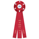 Wheaton 3 Rosette Award Ribbon With 3 Streamer Printing, 6-1/2" Top