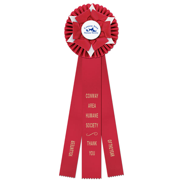 Wheaton 3 Rosette Award Ribbon With 3 Streamer Printing, 6-1/2" Top
