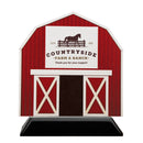5" Barn Shape Birchwood Award Trophy With Black Base