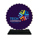 5" Custom Shape Birchwood Award Trophy With Black Base