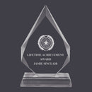 7-1/2" Custom Engraved Crystal Diamond with Attached Base