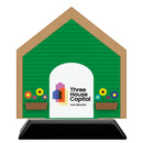 5" Dog House Shape Birchwood Award Trophy With Black Base