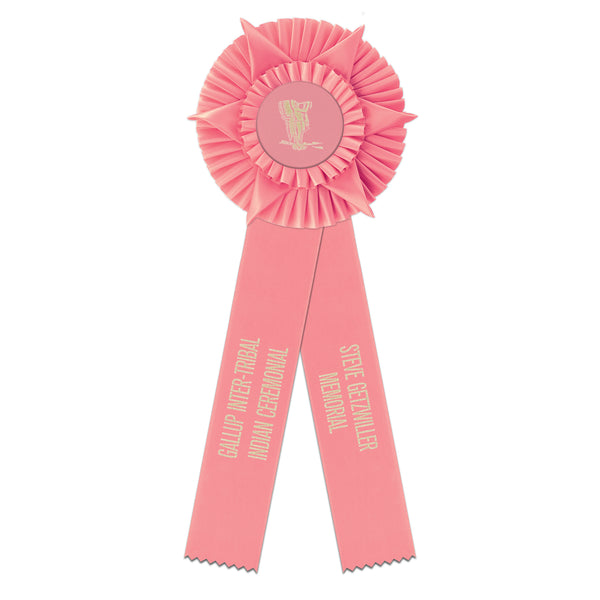 Hampshire 2 Rosette Award Ribbon, 5-1/2" Top