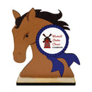 5" Horse Head Shape Birchwood Award Trophy With Birchwood Base