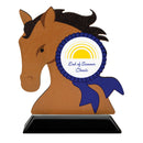5" Horse Head Shape Birchwood Award Trophy With Black Base