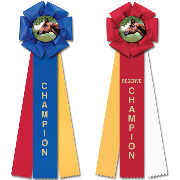 Stock Beauty Champion or Reserve Champion Rosette Award Ribbon