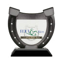 5" Horseshoe Shape Birchwood Award Trophy With Black Base